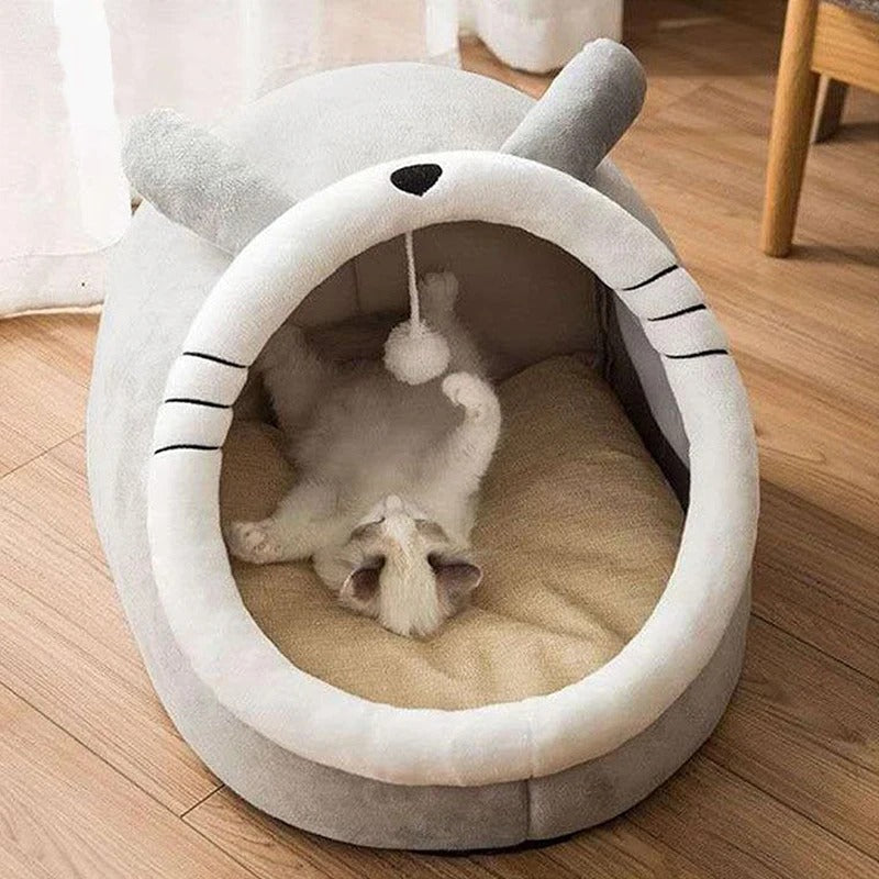 Cozy Cave Cat Bed – Foldable, Washable & Perfect for Deep Sleep