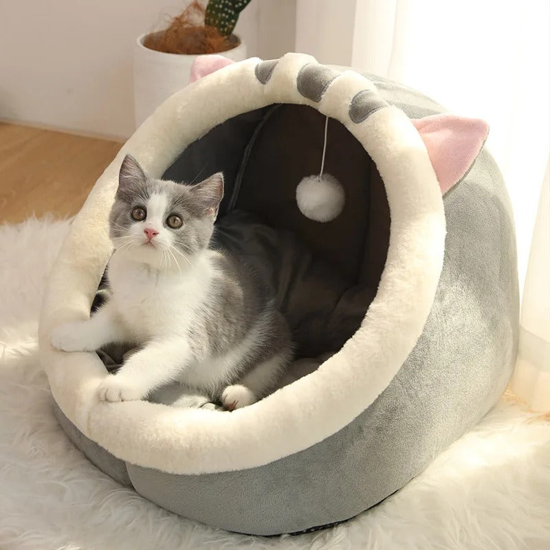 Cozy Cave Cat Bed – Foldable, Washable & Perfect for Deep Sleep